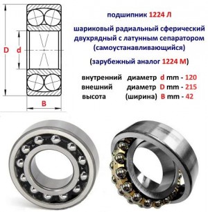 Подшипник 1224Л (1224M) ГПЗ-2